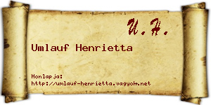 Umlauf Henrietta névjegykártya