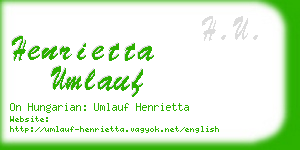 henrietta umlauf business card